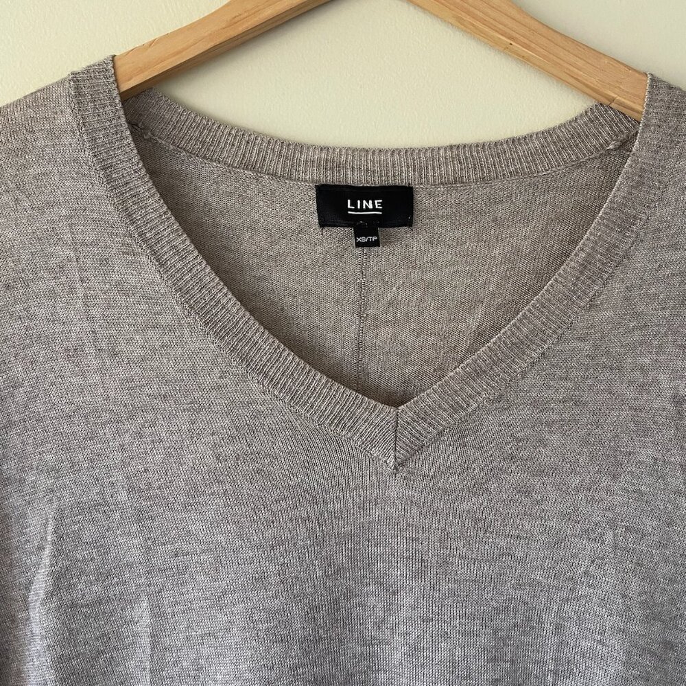 Line The Label Long Grey Sweater Modal and Cashmere - Extra Small